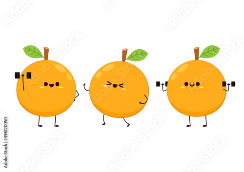 Orange cartoon vector. Orange character design. Orange juice.