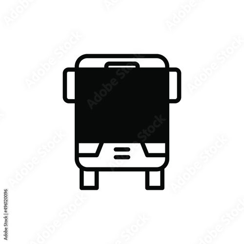 Bus, Autobus, Public, Transportation Solid Line Icon Vector Illustration Logo Template. Suitable For Many Purposes.