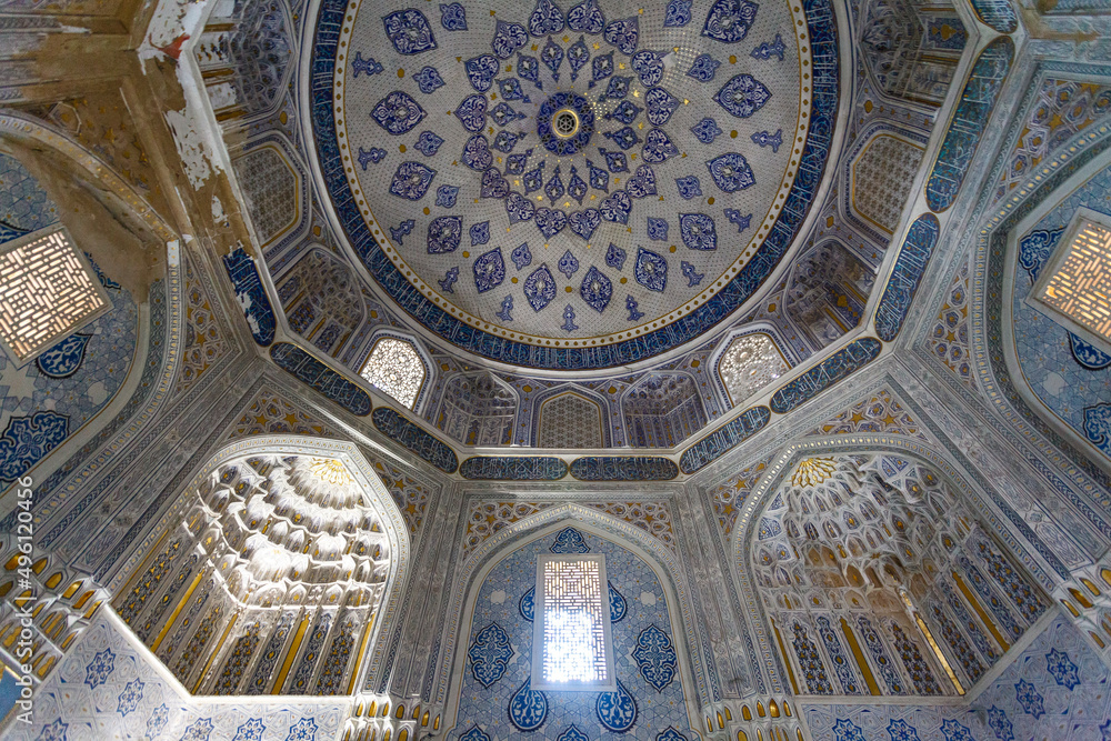 Interior of the Shah-i-Zinda Ensemble in Samarkand, Uzbekistan, Central Asia