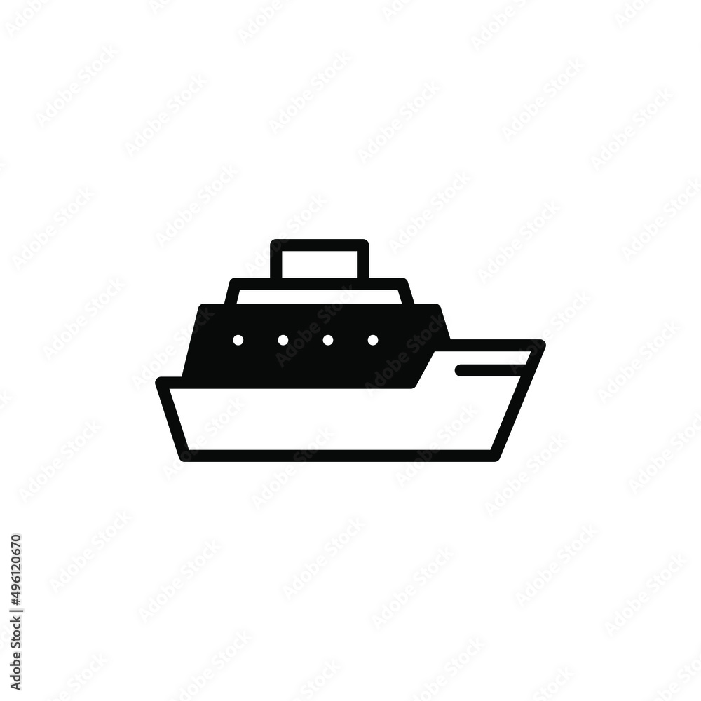 Ship, Boat, Sailboat Solid Line Icon Vector Illustration Logo Template. Suitable For Many Purposes. Ship, Boat, Sailboat Solid Line Icon Vector Illustration Logo Template. Suitable For Many Purposes.