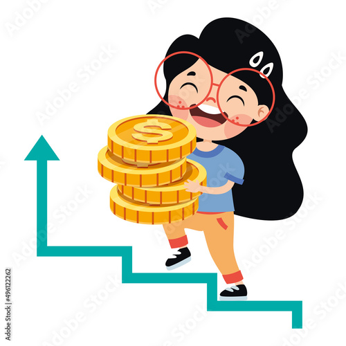 Cartoon Drawing For Economy And Finance