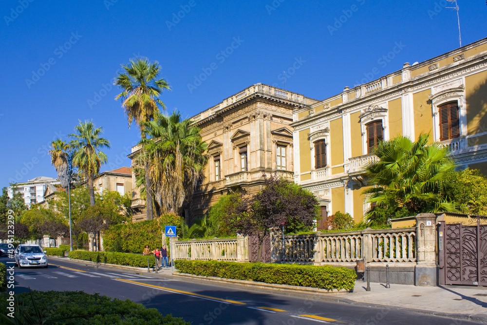 Typical villa in Catania, Sicily, Italy