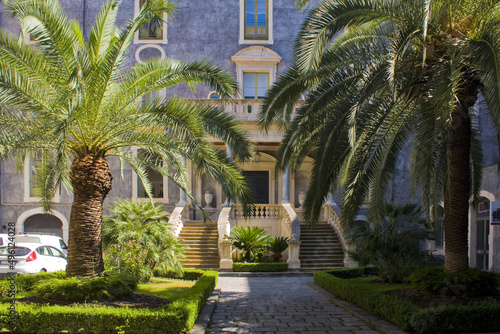 Courtyard of University of Catania (or Palace of San Giuliano) in Italy, Sicily
