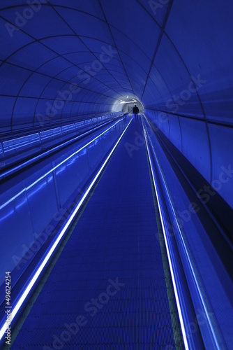 Interior of a corridor to a tube station