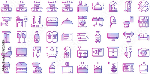 icon set of hotel