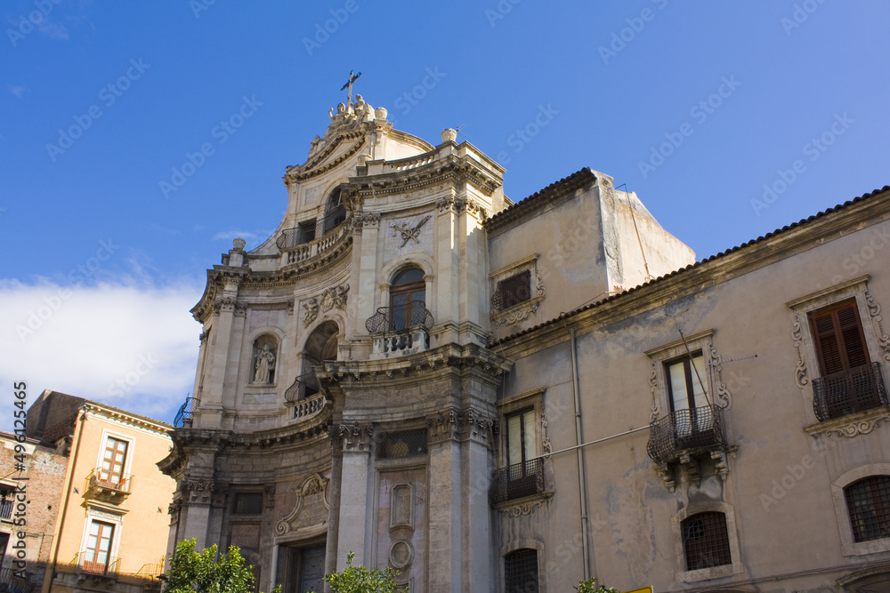 Church of Sant Placido in Catania, Italy, Sicily