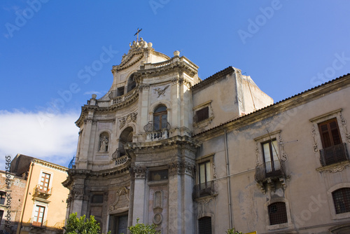 Church of Sant Placido in Catania, Italy, Sicily © Lindasky76