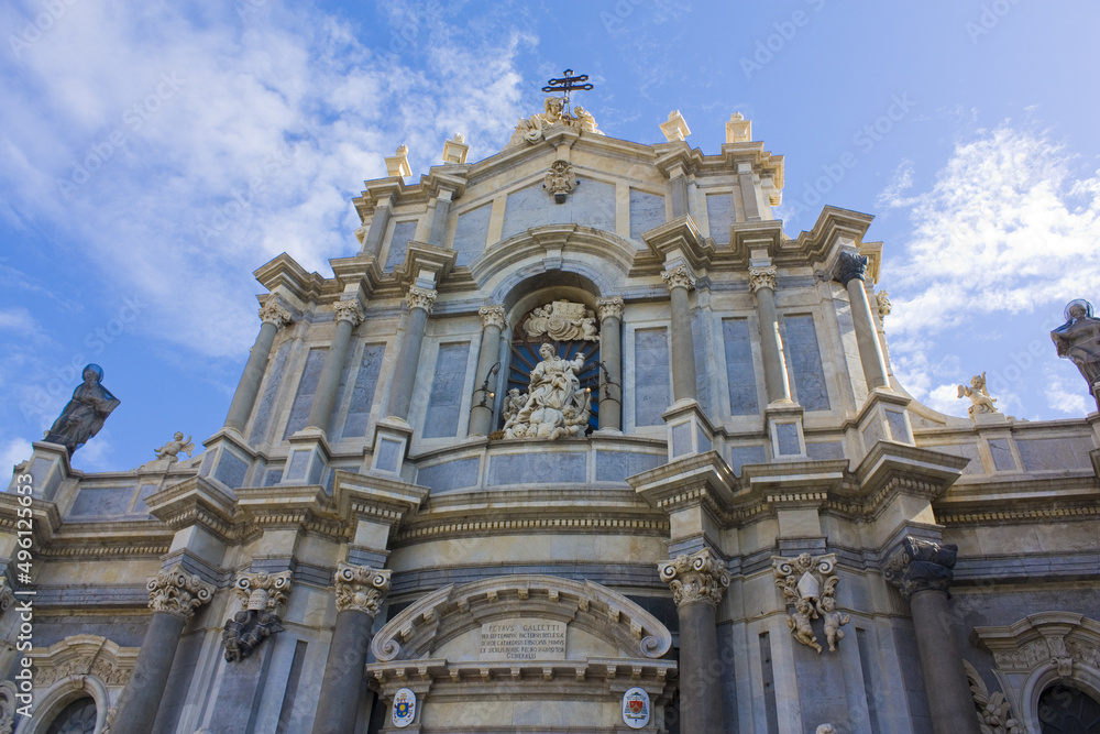  St. Agatha Cathedral (or Duomo) at Piazza Duomo in Catania, Italy, Sicily