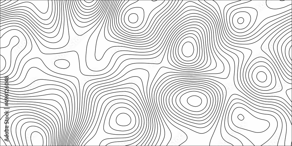 Abstract background vector with black and white color in texture art and wallpaper design in illustration . Topographic background and texture, monochrome image. 3D waves. Cartography Background .