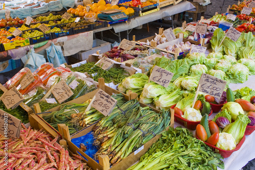  Fresh organic vegetables for sale at italian street market in Catania