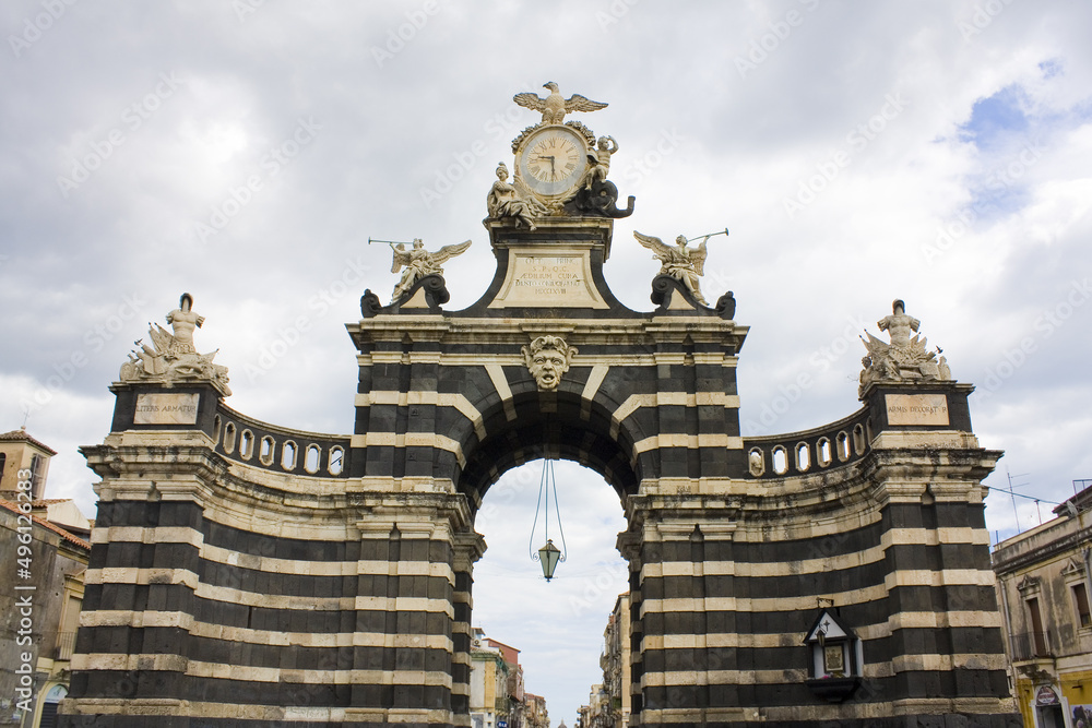 Arch Giuseppe Garibaldi in Catania, Sicily, Italy	