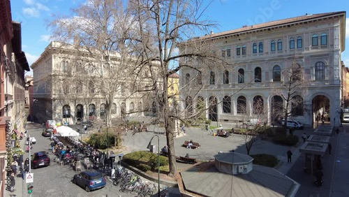 Bologna, Italy, view on piazza Minghetti