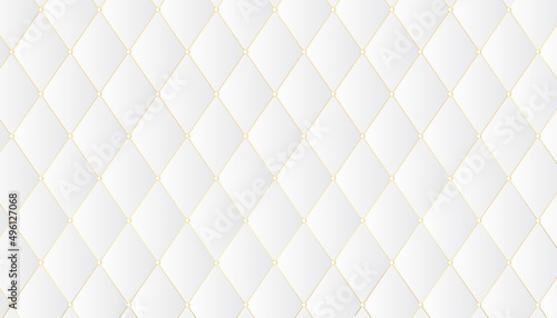 Abstract white and grey square pattern background with smooth gradient radial blur. Modern luxury gold line template wallpaper.