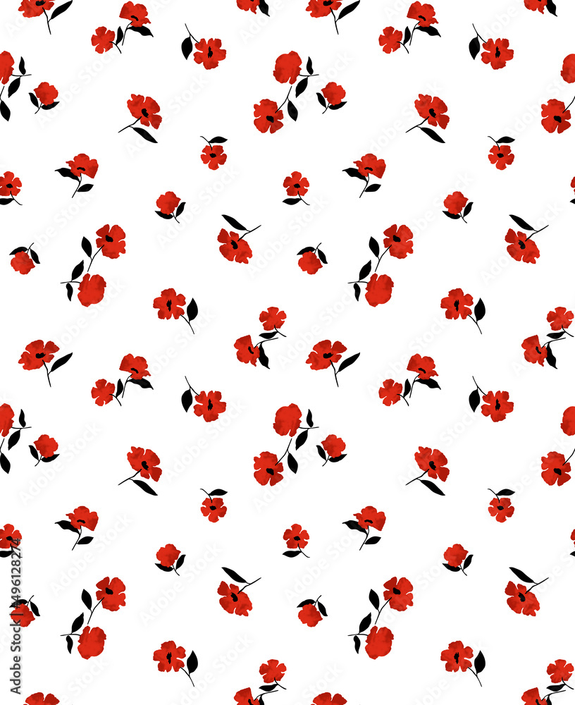 Naklejka premium Seamless flowers pattern, floral print. 