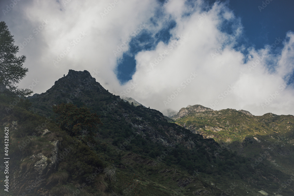 clouds in the mountains