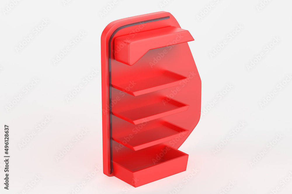 Display stand, retail display stand for product , display stands isolated on white background. 3d illustration Display stand, retail display stand for product , display stands isolated on white background. 3d illustration