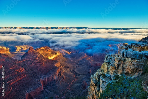The Grand Canyon at Sunrise with Fog in the Canyon