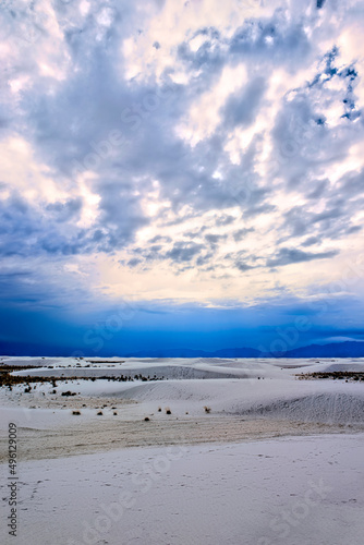 Sky  clouds  and Sand Dunes at White Sands National Park  New Mexico  USA