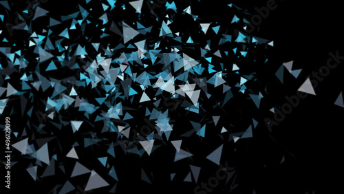 3D render triangular Abstract background for technology or science