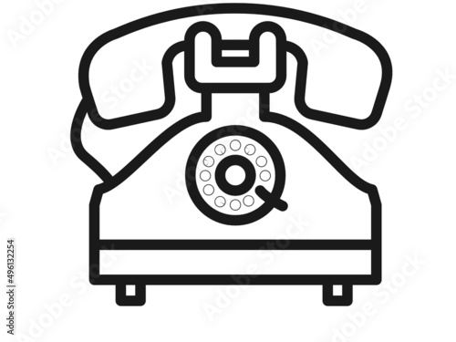 Retro telephone isolated on white background