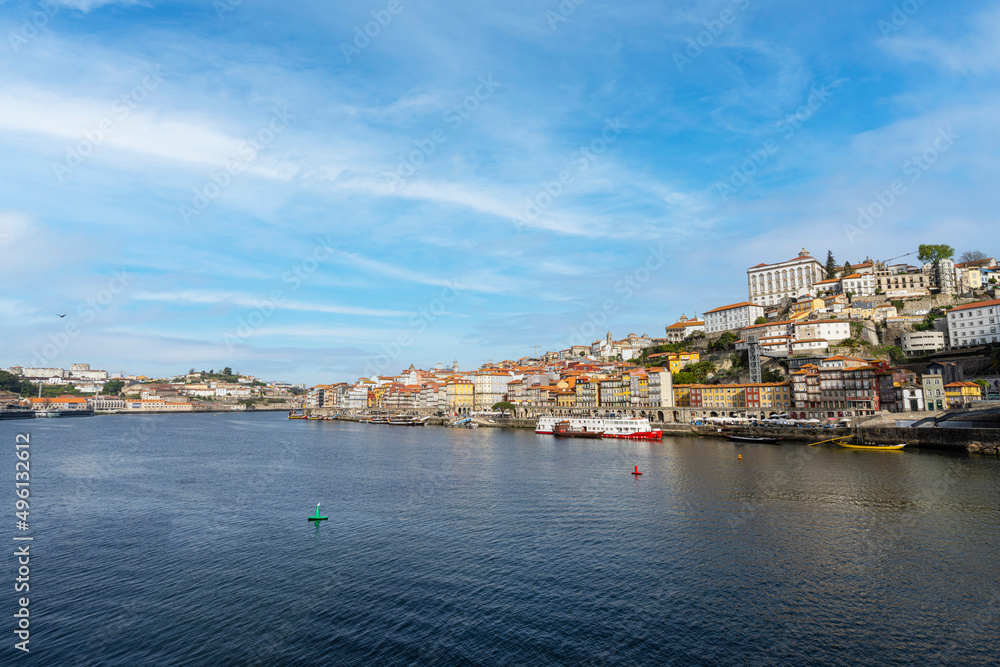  panoramic view over the Douro river in Porto, Portugal