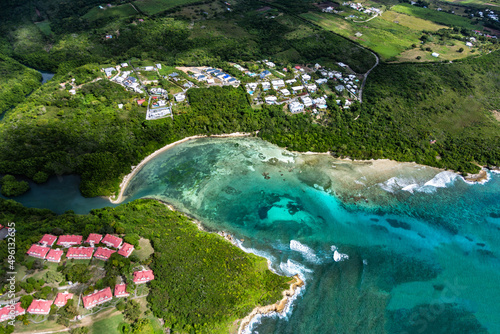 Φωτογραφία Aerial view of the south coast between Sainte-Anne and Saint-Francois, Grande-Terre, Guadeloupe, Lesser Antilles, Caribbean