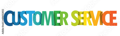 CUSTOMER SERVICE colorful vector typography banner