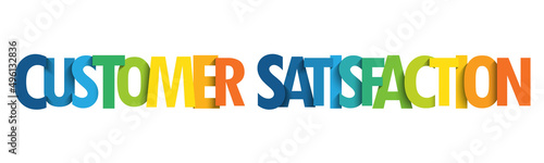 CUSTOMER SATISFACTION colorful vector typography banner