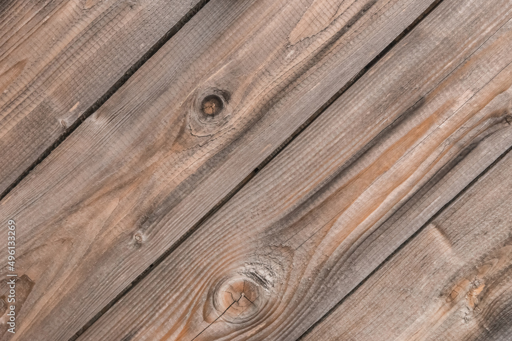 Fototapeta premium Old wooden worn fence boards weathered texture brown dirty obsolete plank background