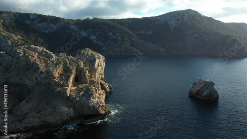 Aerial video of the Puertas del Cielo area, in the town of Santa Ines, Ibiza. photo