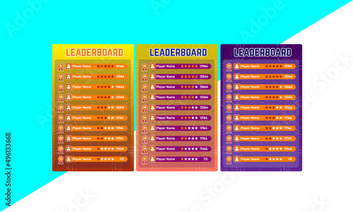 game leaderboard with abstract background