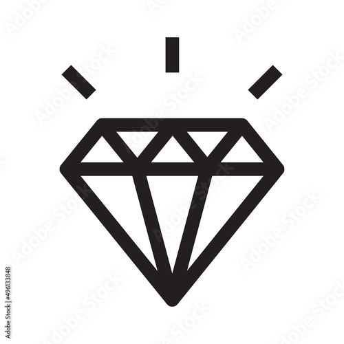 Gemstone diamond icon in simple style on white background.