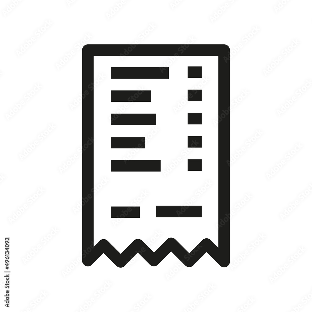 paper check icon in outline style on white background. paper check icon in outline style on white background.