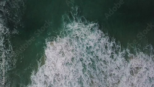 Wallpaper Mural Flying higher up above turquoise blue water turning into white waves crashing to beach Torontodigital.ca