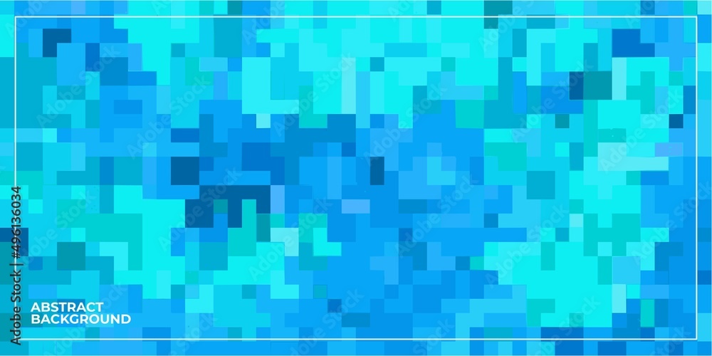 blue abstract geometric pixel square tiled mosaic background