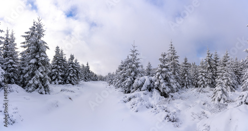 Skispur in einsamer Winterlandschaft © formplus
