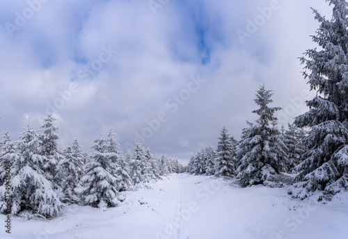 Skispur in einsamer Winterlandschaft © formplus