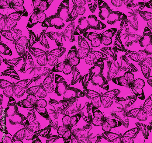 Seamless butterfly design pattern illustration.