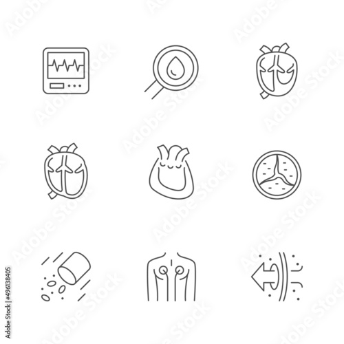 Heart disease line outline icon