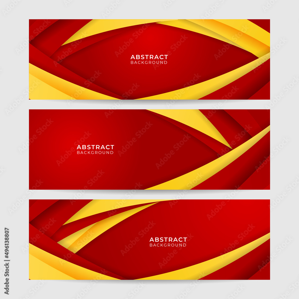 Fototapeta premium Modern abstract red orange yellow banner background design. Vector abstract graphic design banner pattern background template illustration.