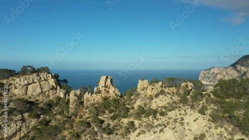 Aerial video of the Puertas del Cielo area, in the town of Santa Ines, Ibiza. photo