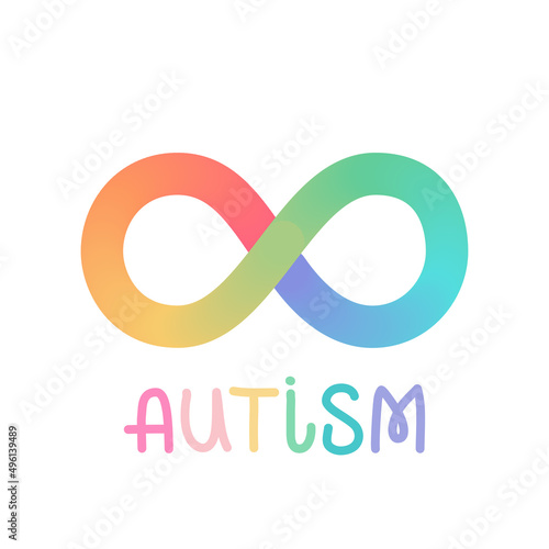 Infinity rainbow sign vector illustration. Autism new symbol.
