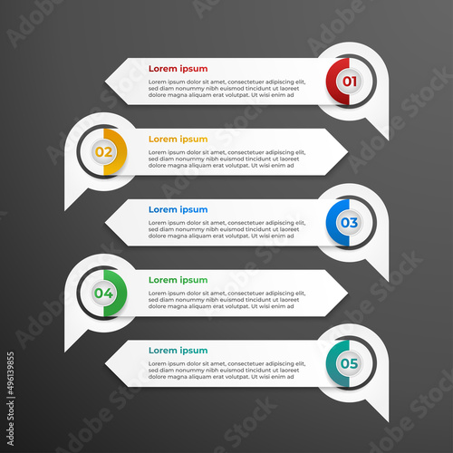 5 Steps Infographic Design Elements Template