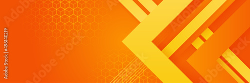 Modern orange yellow geometric abstract banner background design. Vector abstract graphic design banner pattern background template illustration.