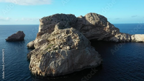 Aerial video of the Puertas del Cielo area, in the town of Santa Ines, Ibiza. photo