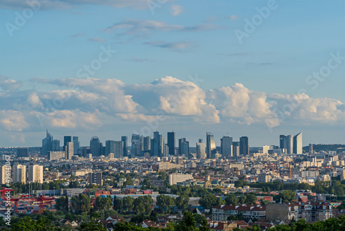 Towers Skyline of La Defense Business District Form Above With Clouds