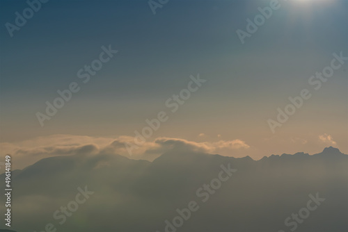 Blue Sky and French Alps Mountains in the Morning in a Sunny Day © Loic Timelapse