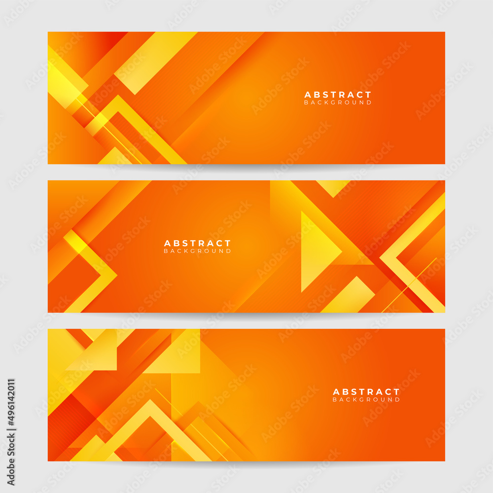 Modern orange yellow geometric abstract banner background design. Suit for business, corporate, institution, party, festive, seminar, and talks. Modern orange yellow geometric abstract banner background design. Suit for business, corporate, institution, party, festive, seminar, and talks.