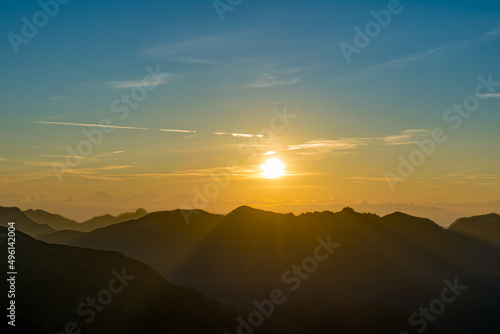 Yellow Sky at Sunrise Over French Alps Silhouette © Loic Timelapse