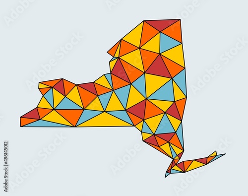 New York state colorful polygon map